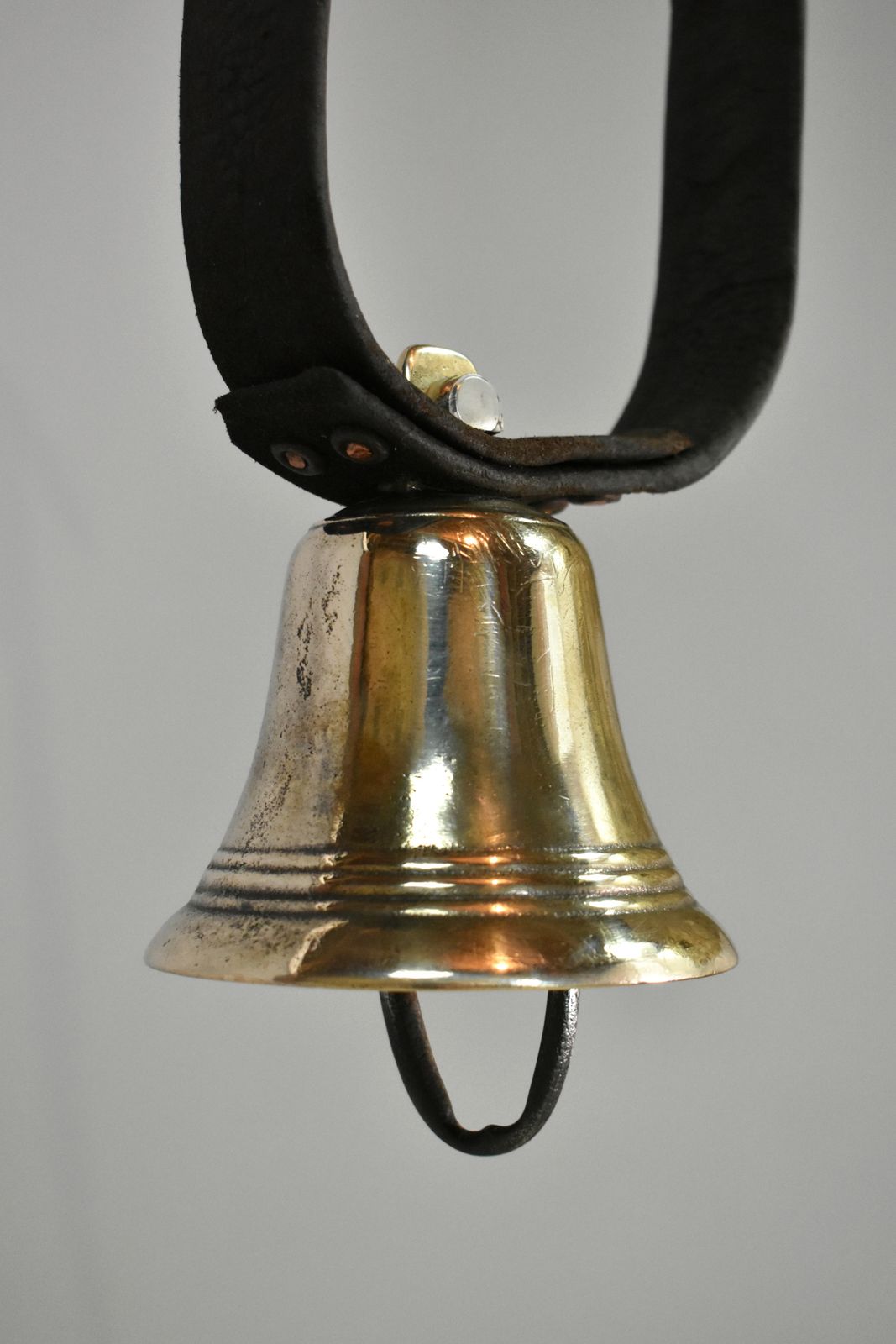 Antique Pyrenees Mountain Cow Bell In Brass photo Home Decor