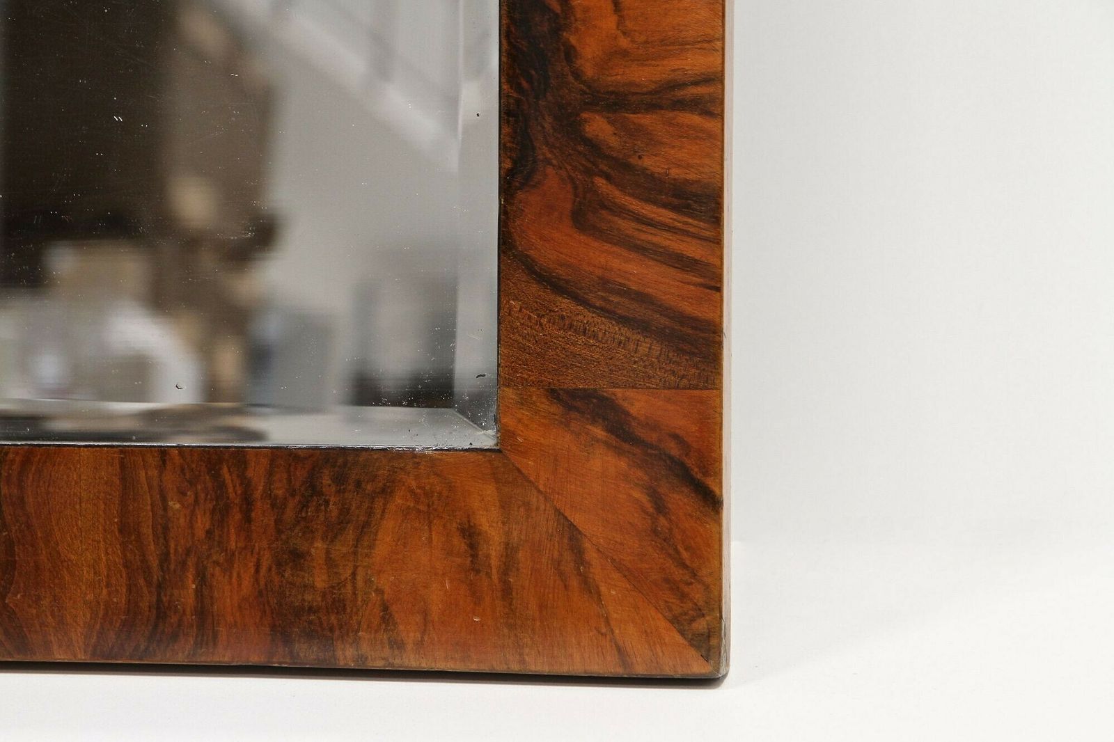 19th Century Biedermeier Walnut Mirror  Original Facet Cut , At Ca. 1825 photo 3400.0