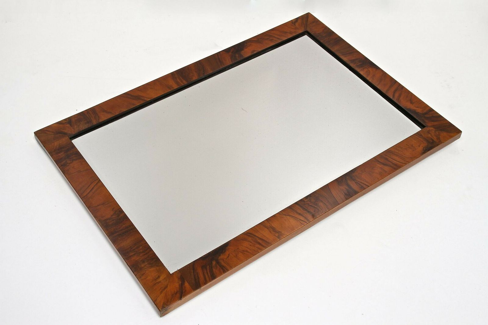 photo vinterior 19th Century Biedermeier Walnut Mirror  Original Facet Cut , At Ca. 1825