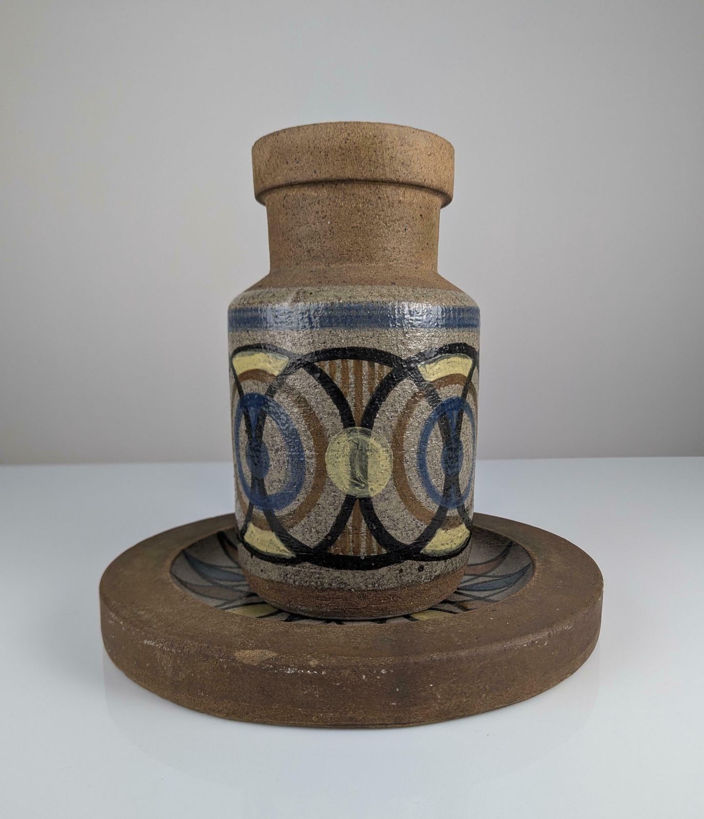 Gres Ceramic Vase And Plate By Antonio Salvador Orodea Aso Valdemorillo 1960s photo 356.0