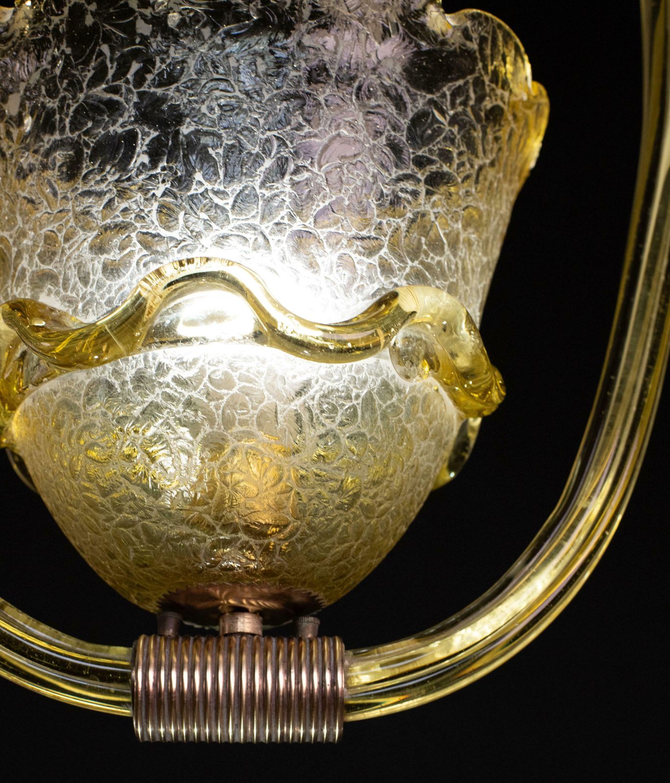 Very Rare Amber Art Deco Barovier E Toso Chandelier, 1940 photo Lighting