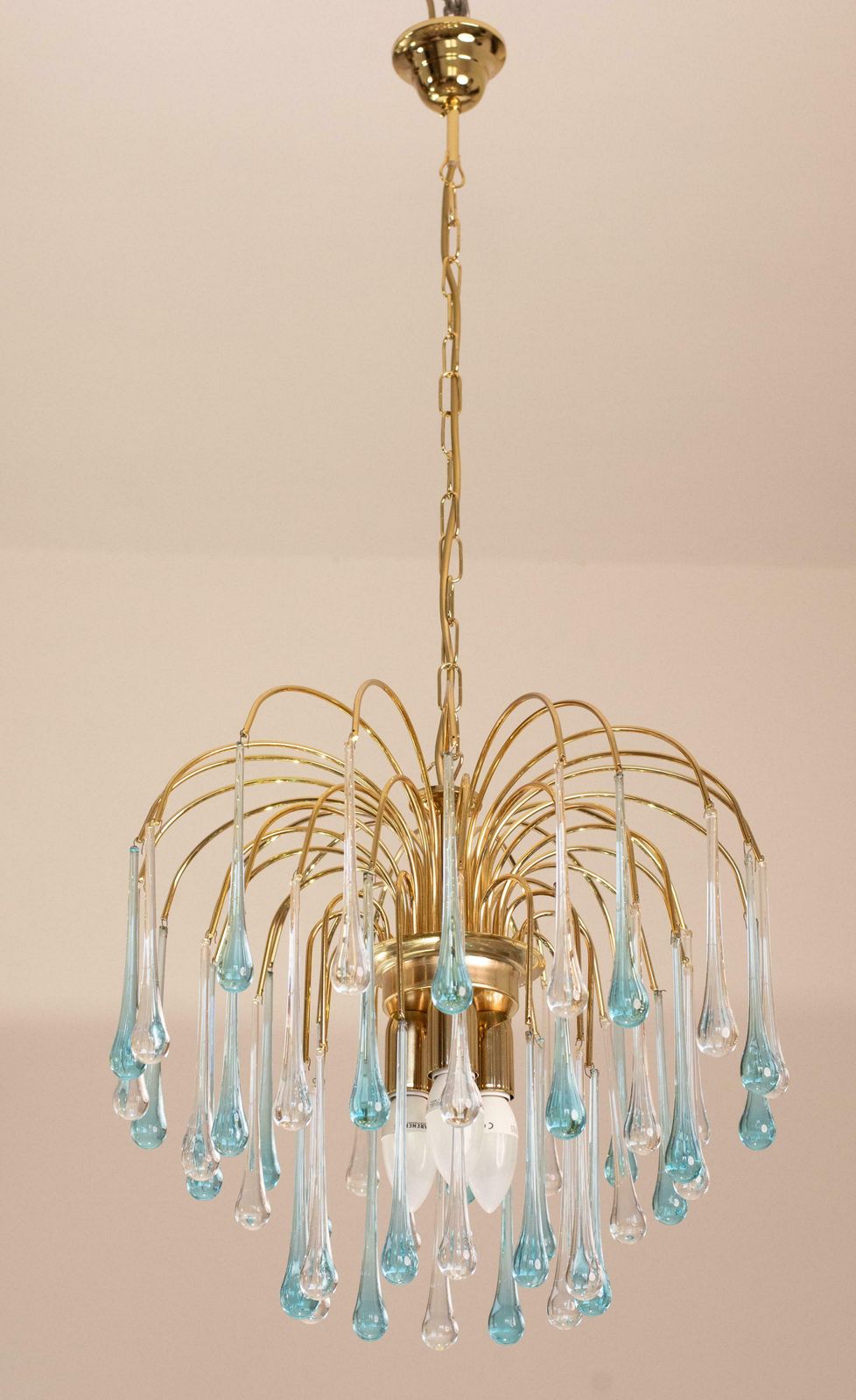 photo vinterior Set Of 2 Lady Victoria Chandelier With Blu And Transparent Pendants Murano Glass
