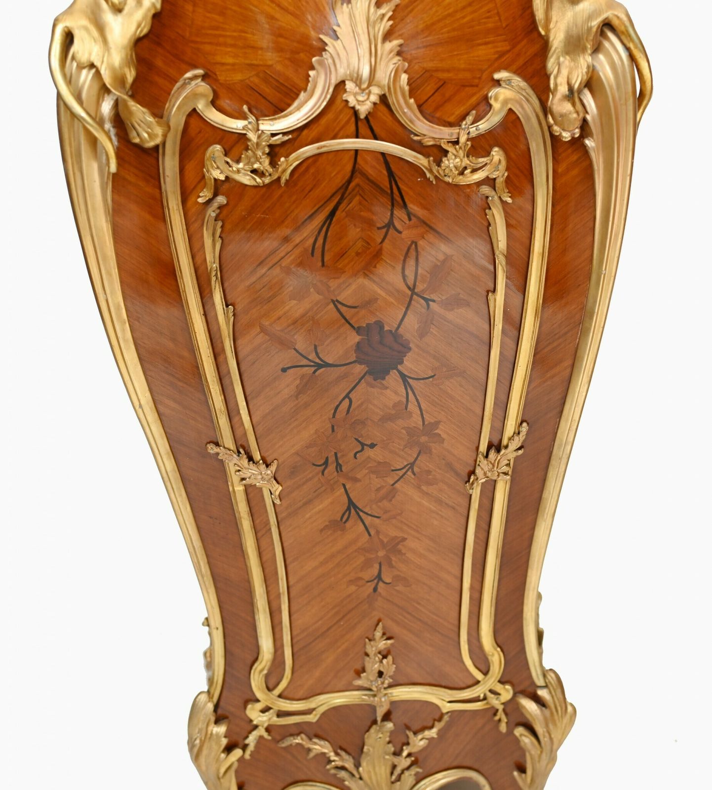 Linke Style Pedestal Stands French Empire Tall Tables Inlay Gilt photo for sale