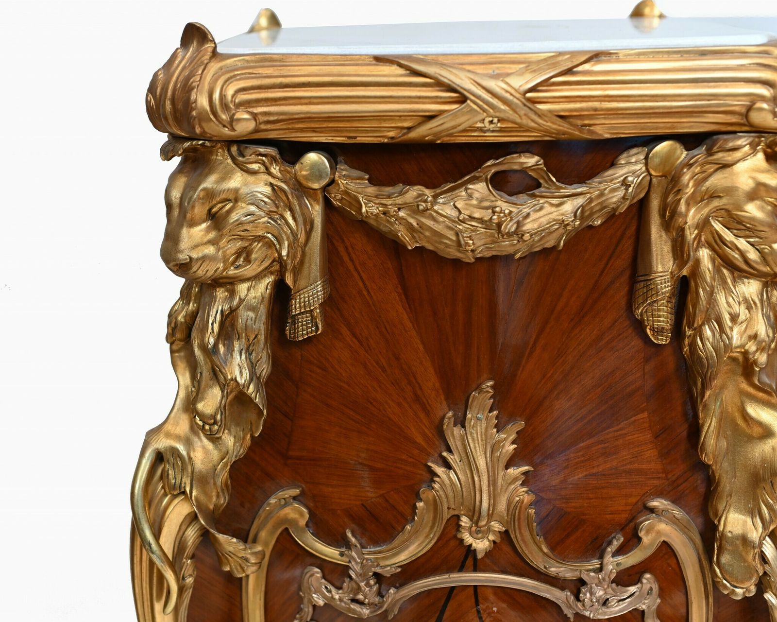 photo for sale Linke Style Pedestal Stands French Empire Tall Tables Inlay Gilt