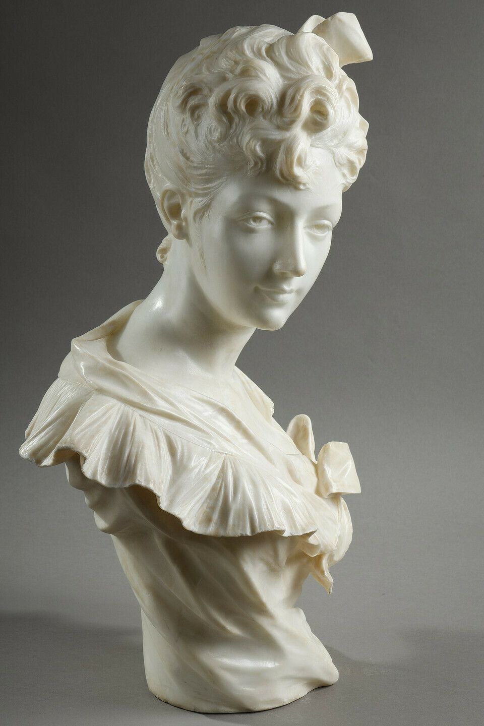 Bust Of A Woman In Marble, Henri Emile Allouard (1844 1929) photo Art