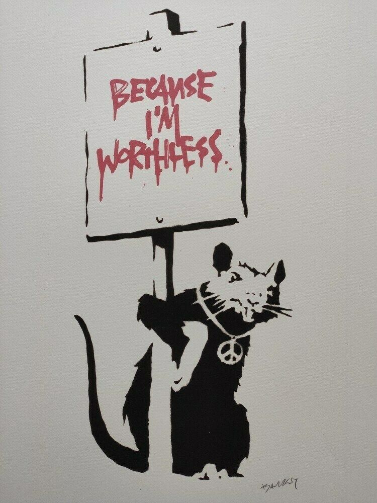 Banksy – Because I’m Worthless Signed, With Certificate Of Authenticity photo for sale