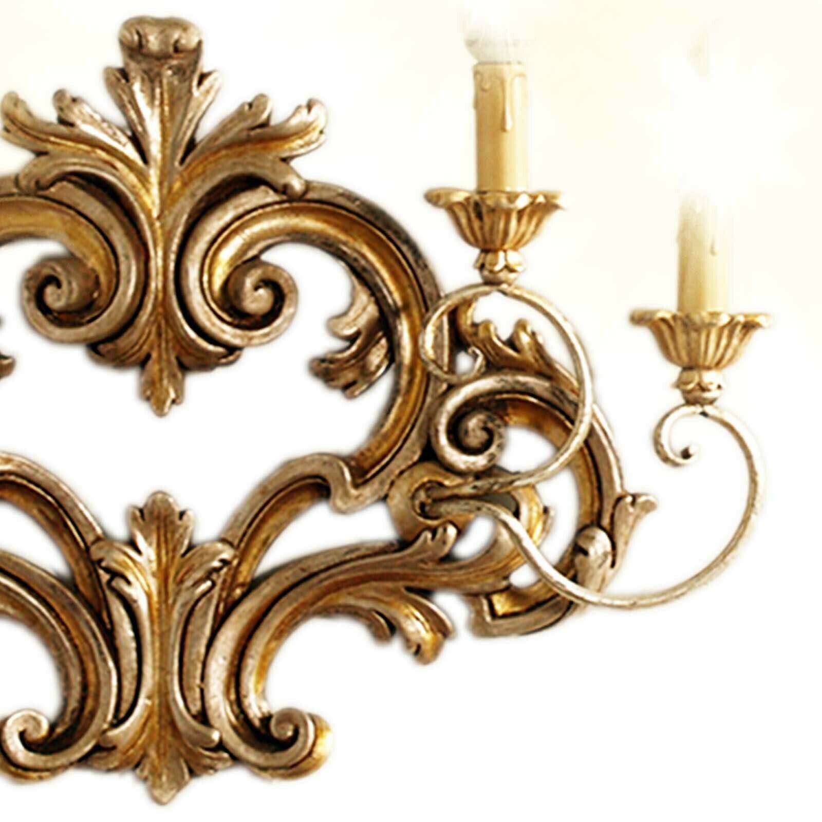 Pair Of Carved And Gilded Wood Ornamental Sconces Testolini Freres Venetian Work photo Lighting