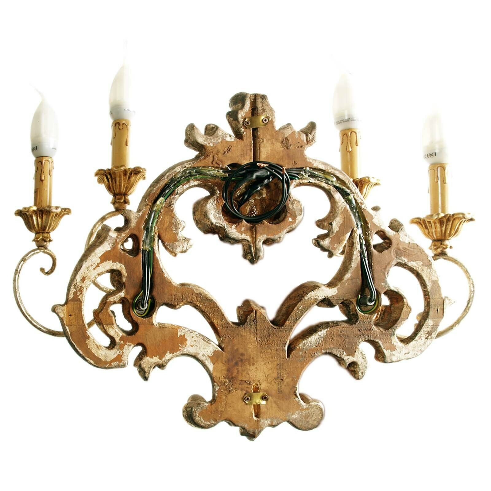Pair Of Carved And Gilded Wood Ornamental Sconces Testolini Freres Venetian Work photo vinterior