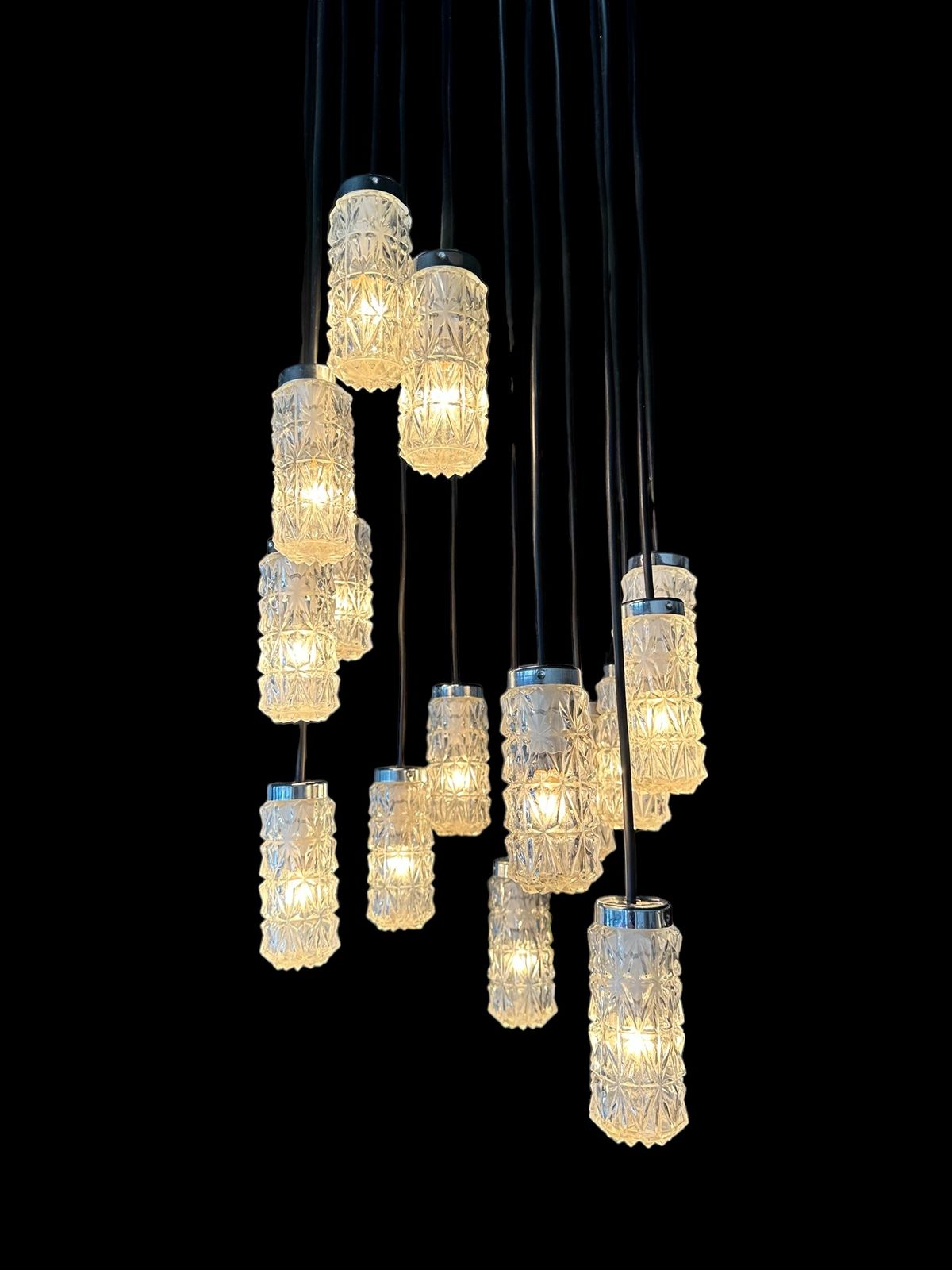 Rare Bespoke Crystal And Chrome Mid Century Chandelier By Raak Amsterdam 1965 photo furniture