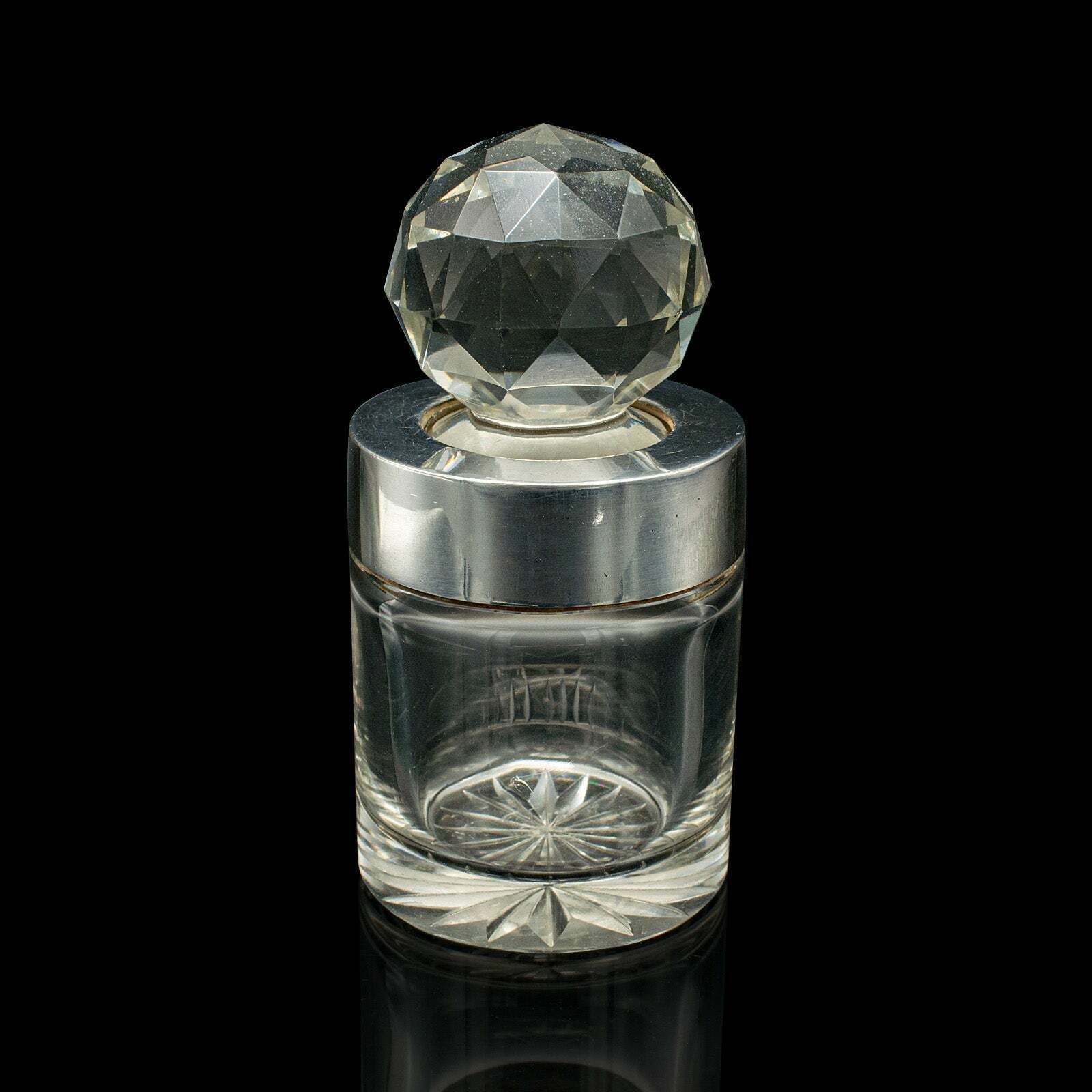 Small Antique Scent Bottle, English, Glass, Silver, Perfume, Hallmark, Victorian photo for sale