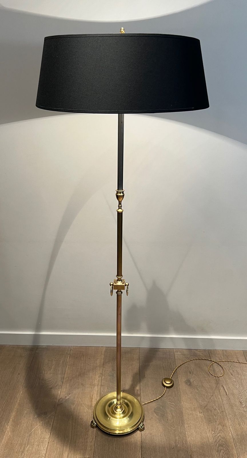 Neoclassical Style Brass Floor Lamp In The Style Of Maison Jansen photo for sale