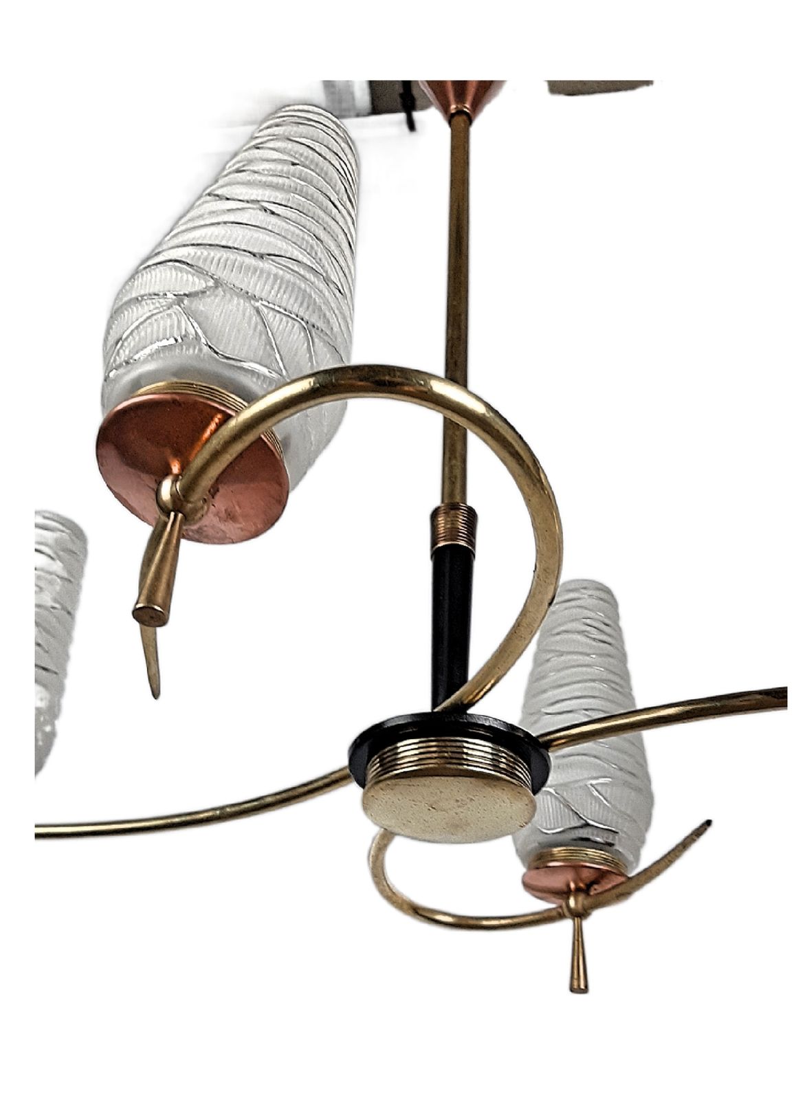photo furniture Mid Century Modern Chandelier And Matching Lamp French 1960s Design