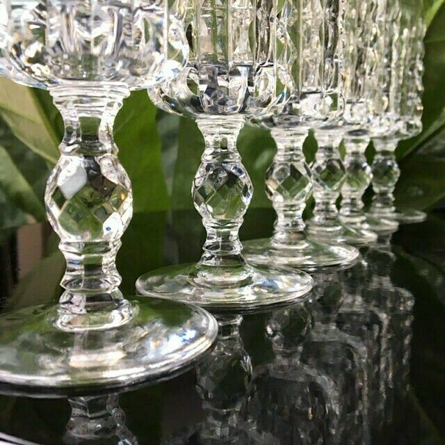 Rosenthal Champagne Glazen | 6 Stuks | Kristallen Champagnefluiten | Diamantknop photo for sale
