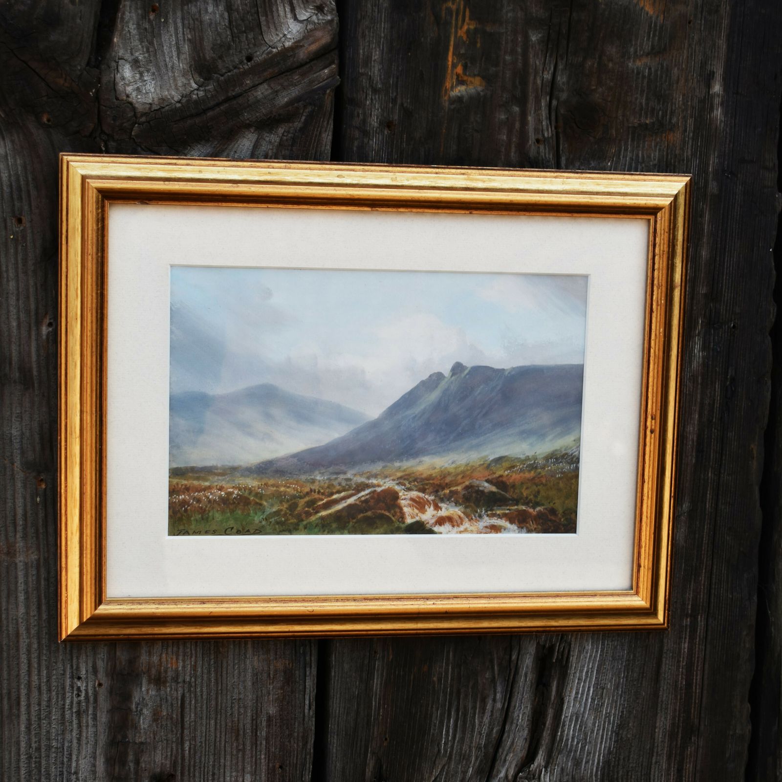 Antique James Coad Moorland Landscape West Okement Dartmoor Watercolour Painting photo vinterior