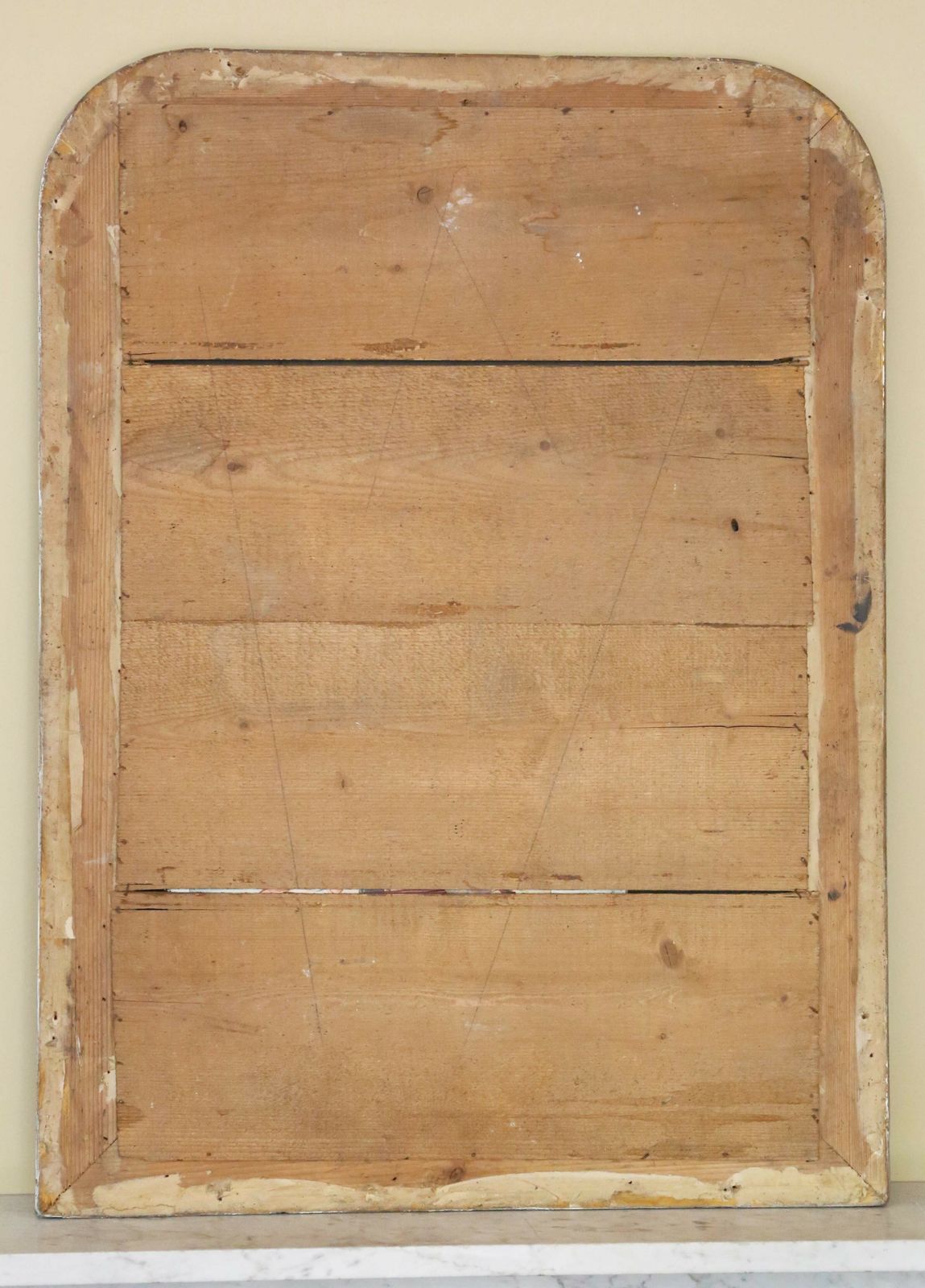 Antique Large 19th Century Silver Gilt Overmantle Wall Mirror – High Quality Simple Design photo vinterior