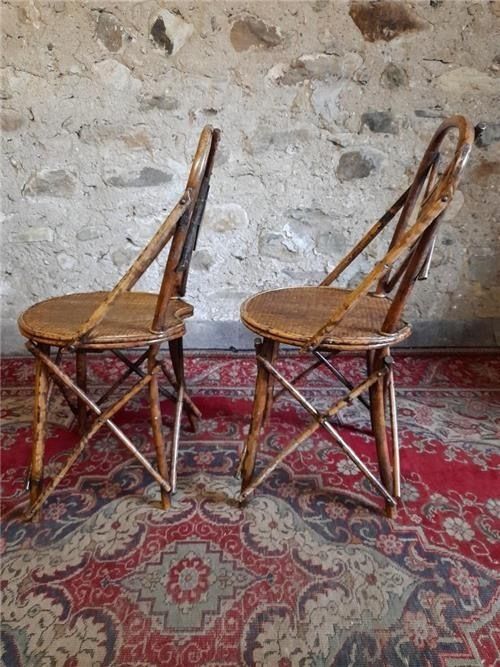 Two Victorian Bamboo Chairs, 1800s photo Furniture