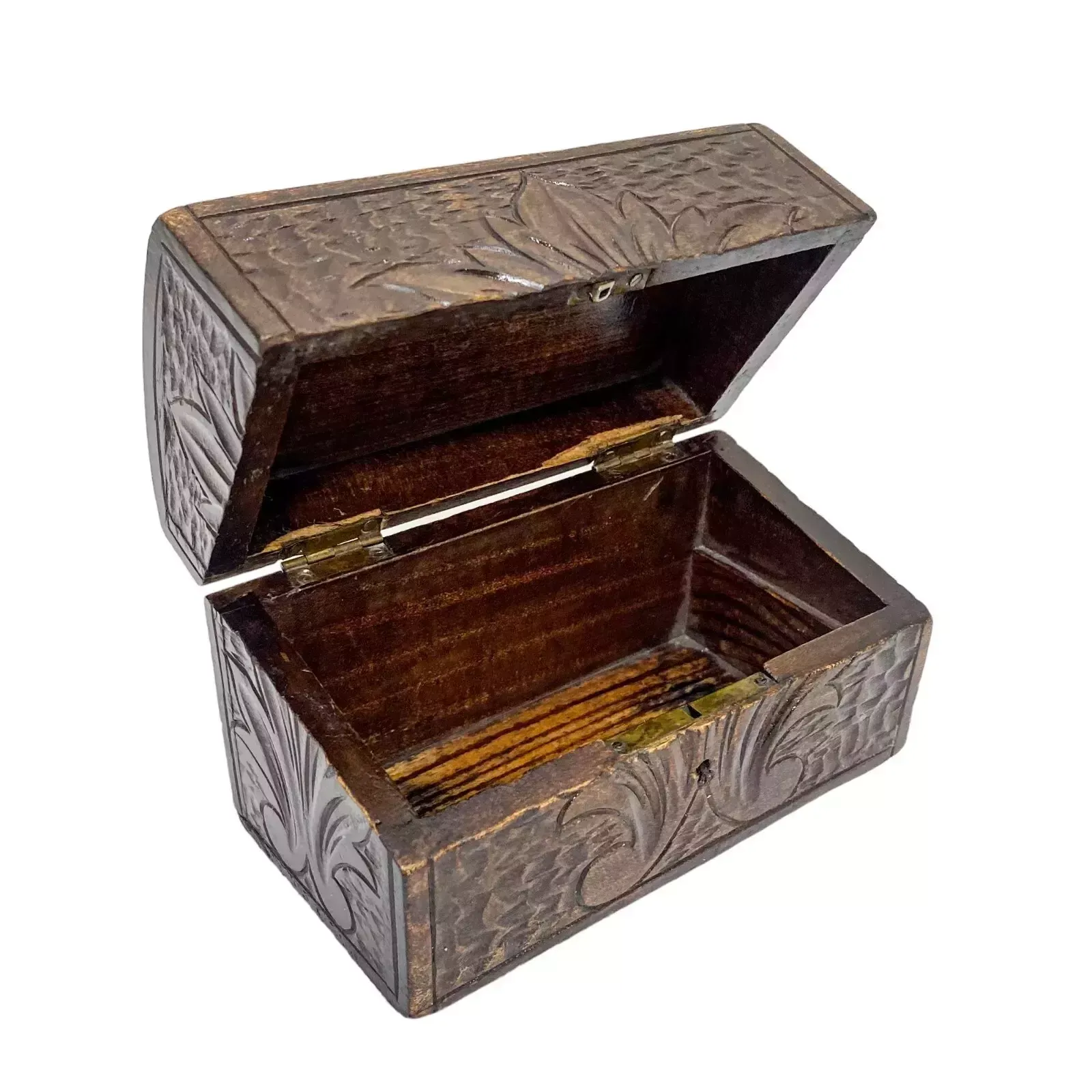 Antique 1890's German Gothic Revival Black Forest Domed Casket Jewellery Box photo furniture