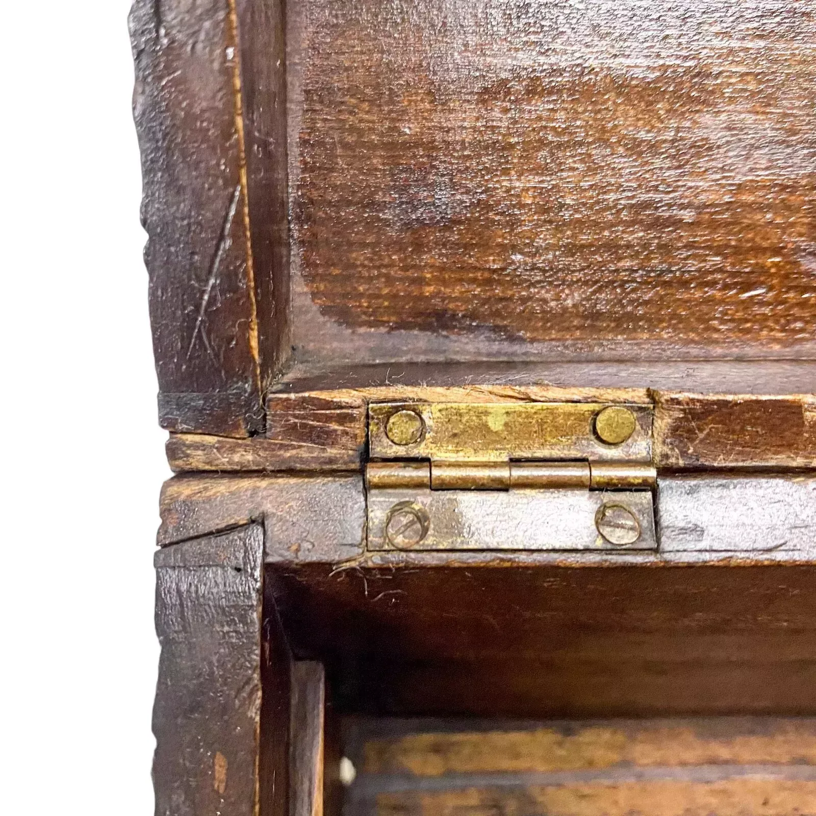photo vinterior Antique 1890's German Gothic Revival Black Forest Domed Casket Jewellery Box