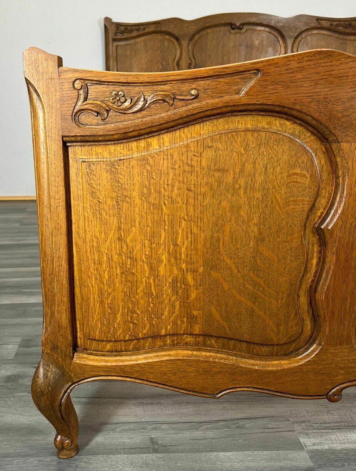 Louis XV Style Vintage French Oak Double Bed Lot 3263 photo Furniture