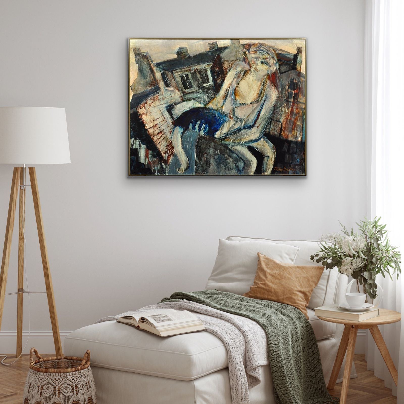 Paul Anthony Waplington B.1938. English. Knocked Out! Forest Fields, 1960s Nottingham. Real Childhood Street Life Drama. Framed Mixed Media Painting. photo 4395.0
