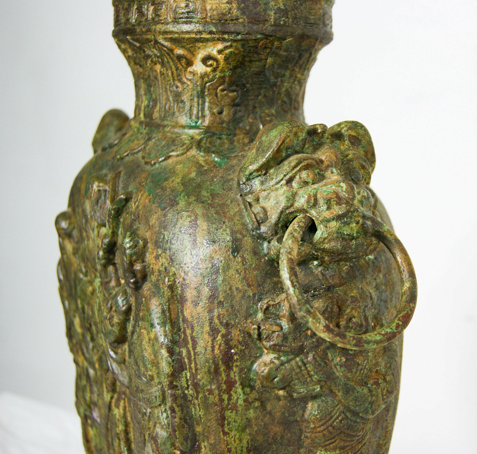 Pair Of Large Brutalist Cast Iron Chinese Guan Yu Figurine Double Bulb Lamps In The Style Of James Mont photo buy