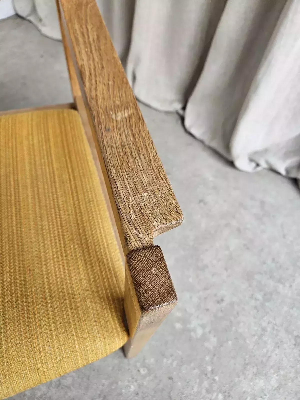 264.5 Vtg Mid Century Danish Oak Chair Side Armchair By Erik Wørts For Fdb Møbler R541 photo
