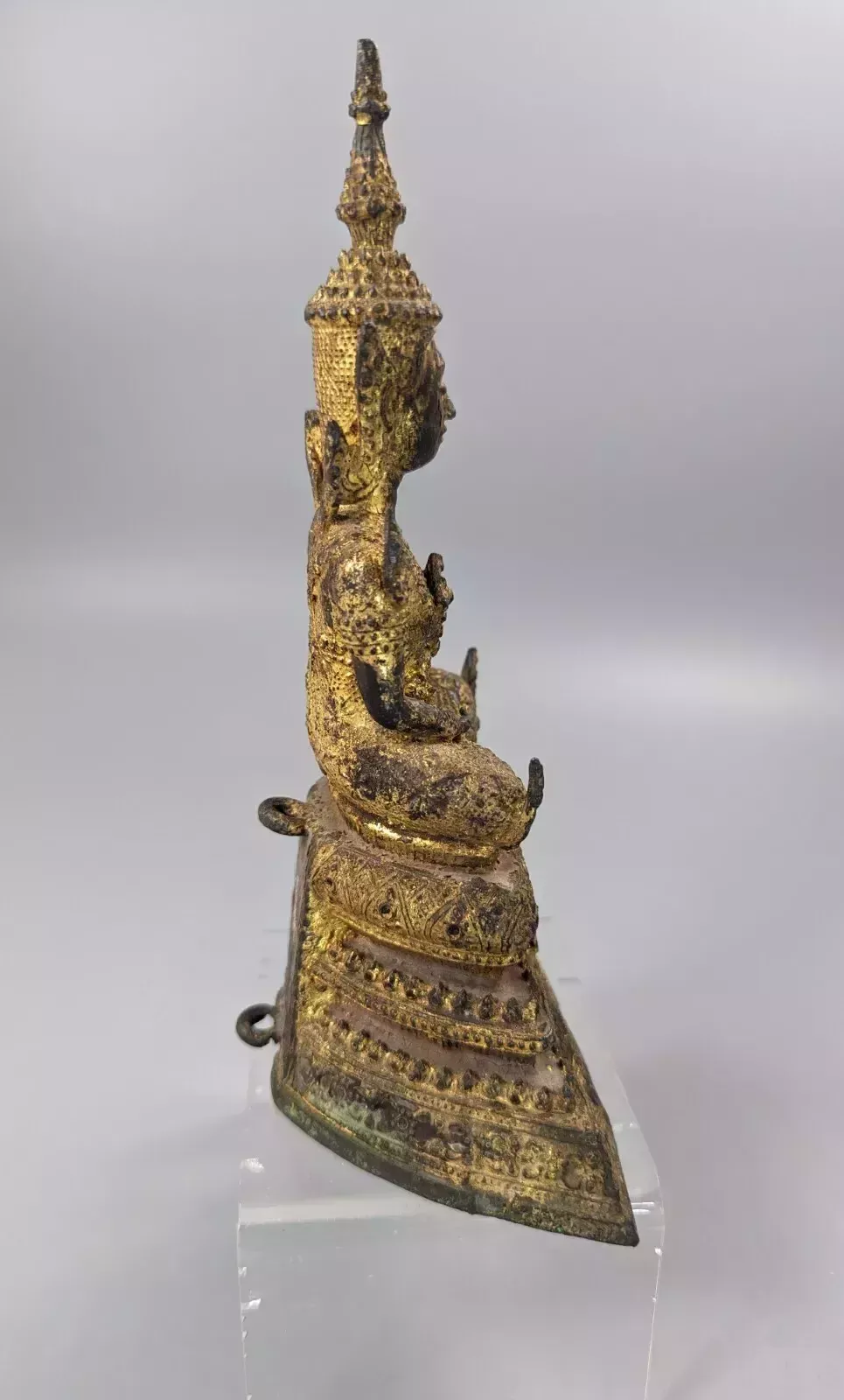 Antique Bronze Thai Rattanakosin Buddha From Thailand, 19th Century photo vinterior