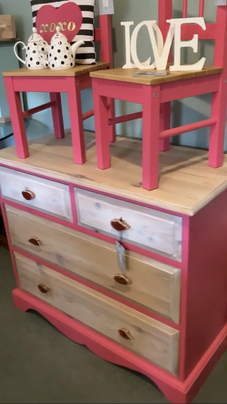 Set Of 2 Pink Children's Chairs photo Furniture