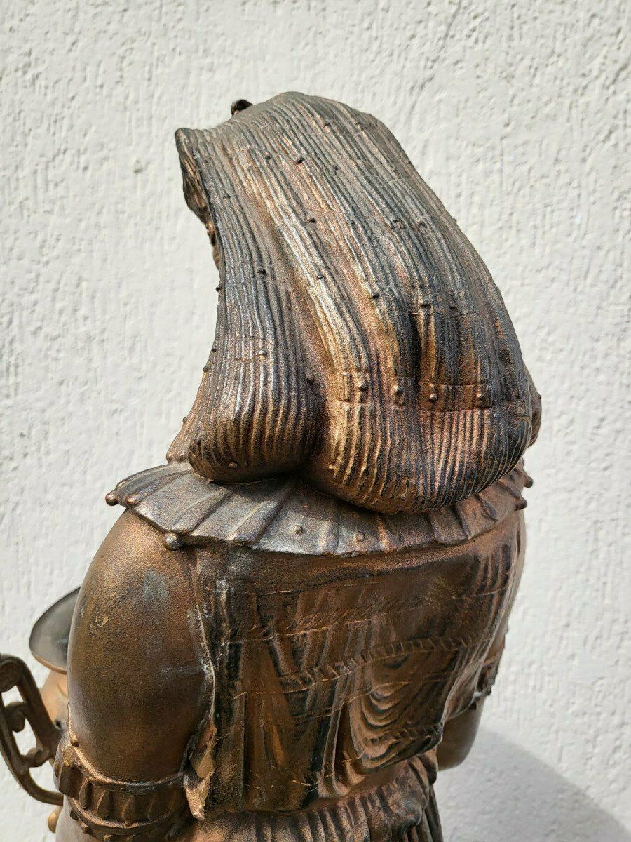 photo furniture Egyptian Woman With Urn, Orientalist Spelter, Signed, Late 19th Century