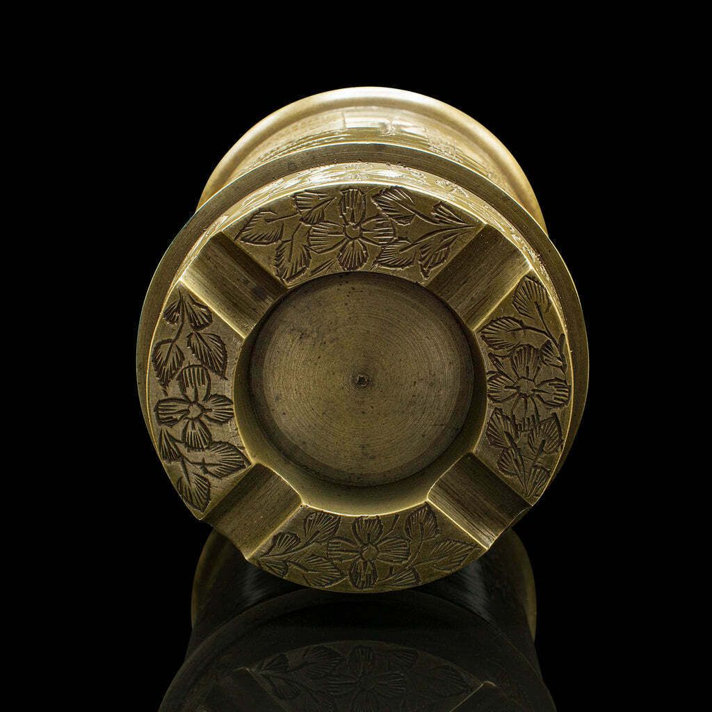 Antique Hand Decorated Cigarette Keeper, Indian, Brass, Tobacco Tin, Victorian photo buy