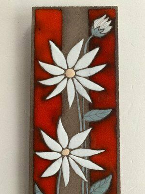Vintage Enameled Lava Stone Wall Décor, 1970s photo 250.0
