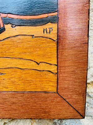 photo furniture Wood Carved Folk Art Panels, 1940s, Set Of 2