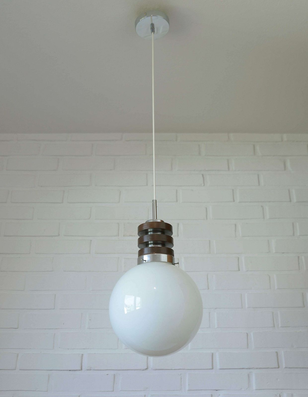 Vintage Pendant Light / Mid Century Modern / Space Age / Hanging Lamp / Glass Light Fixture / Yugoslavia 1970's / Retro Lamp / Chandelier photo furniture