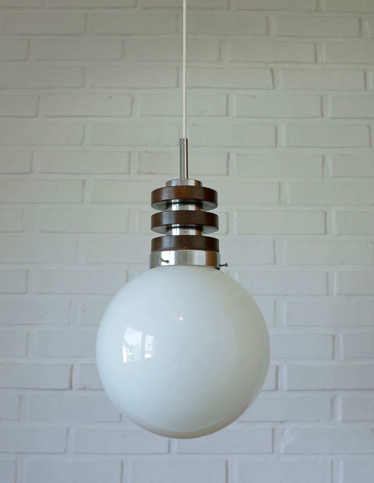 Vintage Pendant Light / Mid Century Modern / Space Age / Hanging Lamp / Glass Light Fixture / Yugoslavia 1970's / Retro Lamp / Chandelier photo buy