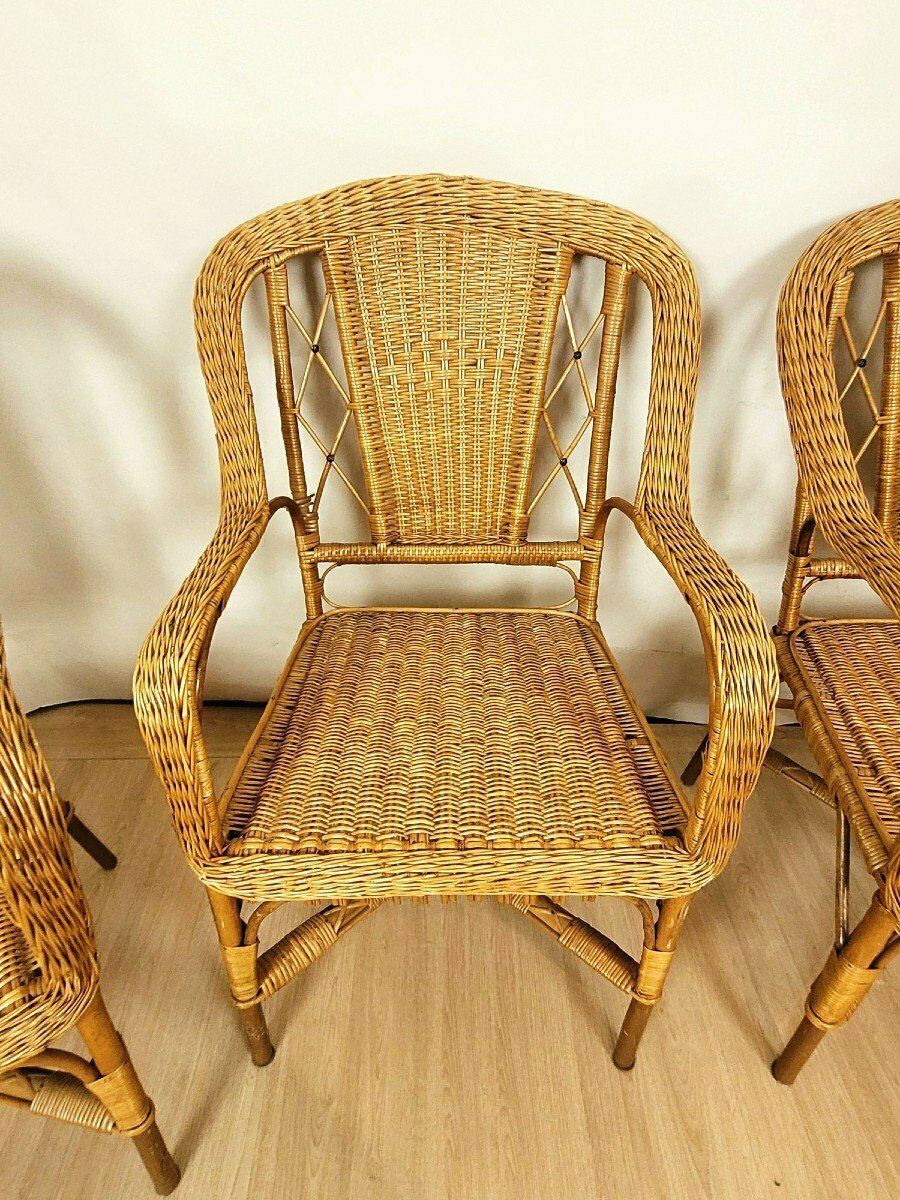 Mid 20th Century 9 Piece Rattan Living Room Set photo furniture