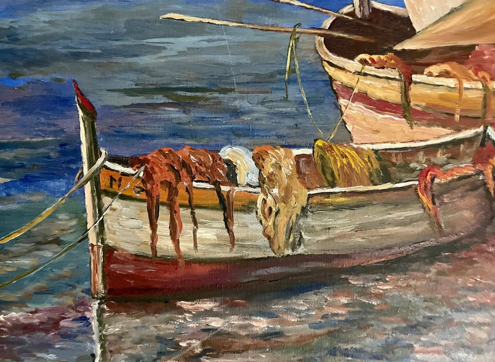 Vintage Frans Olieverfschilderij Op Doek, Jaren 1960 photo vinterior