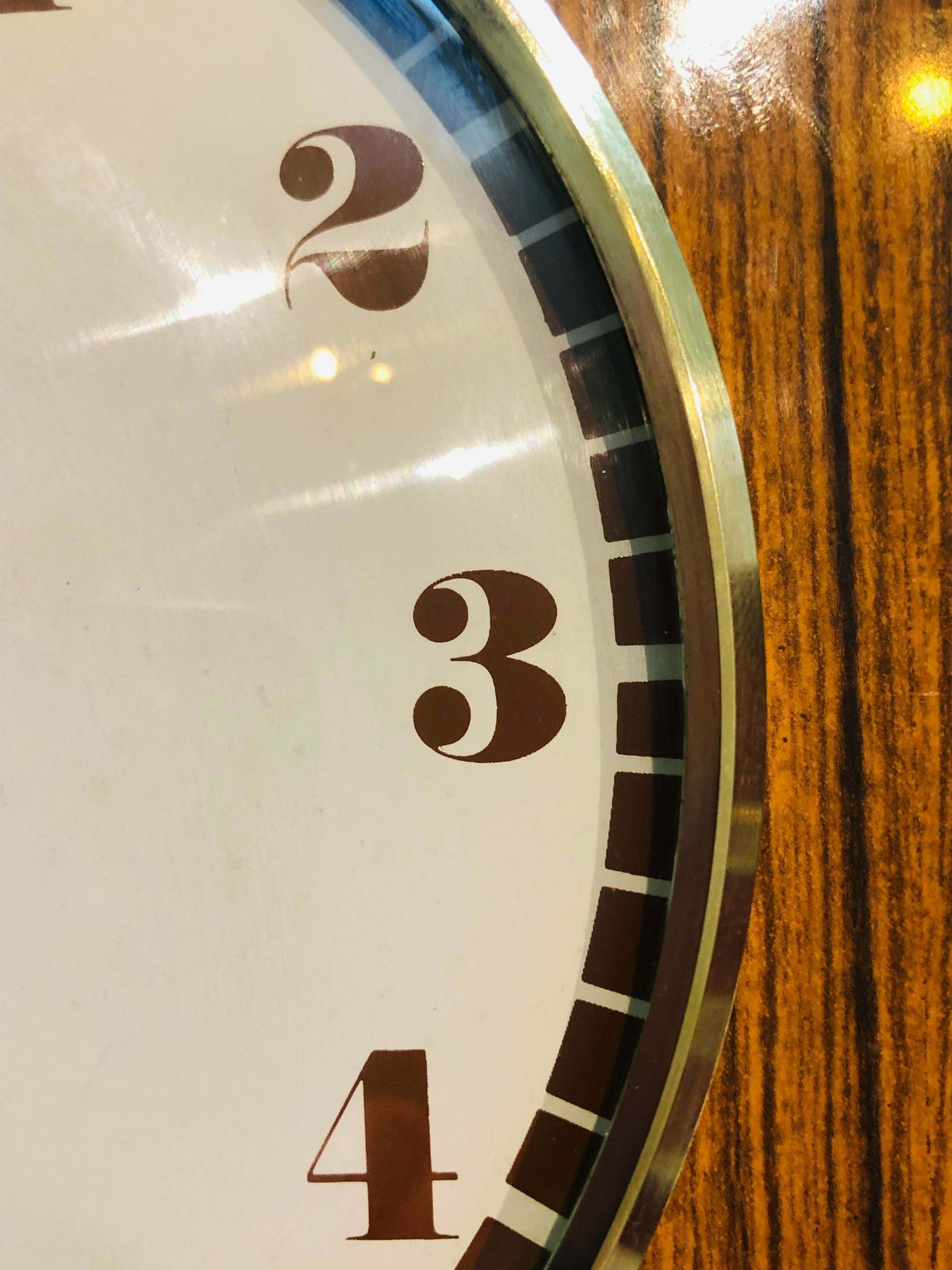 Mid Century Brass And Formica Wall Clock From Jaz, 1970s photo vinterior