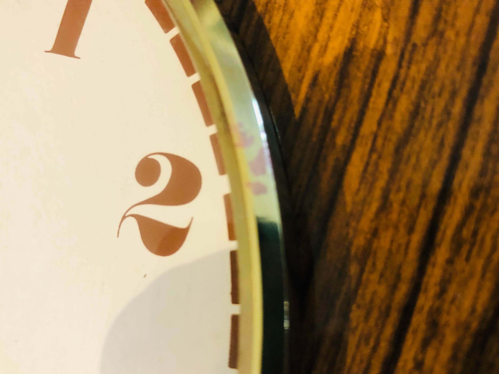 Mid Century Brass And Formica Wall Clock From Jaz, 1970s photo vintage