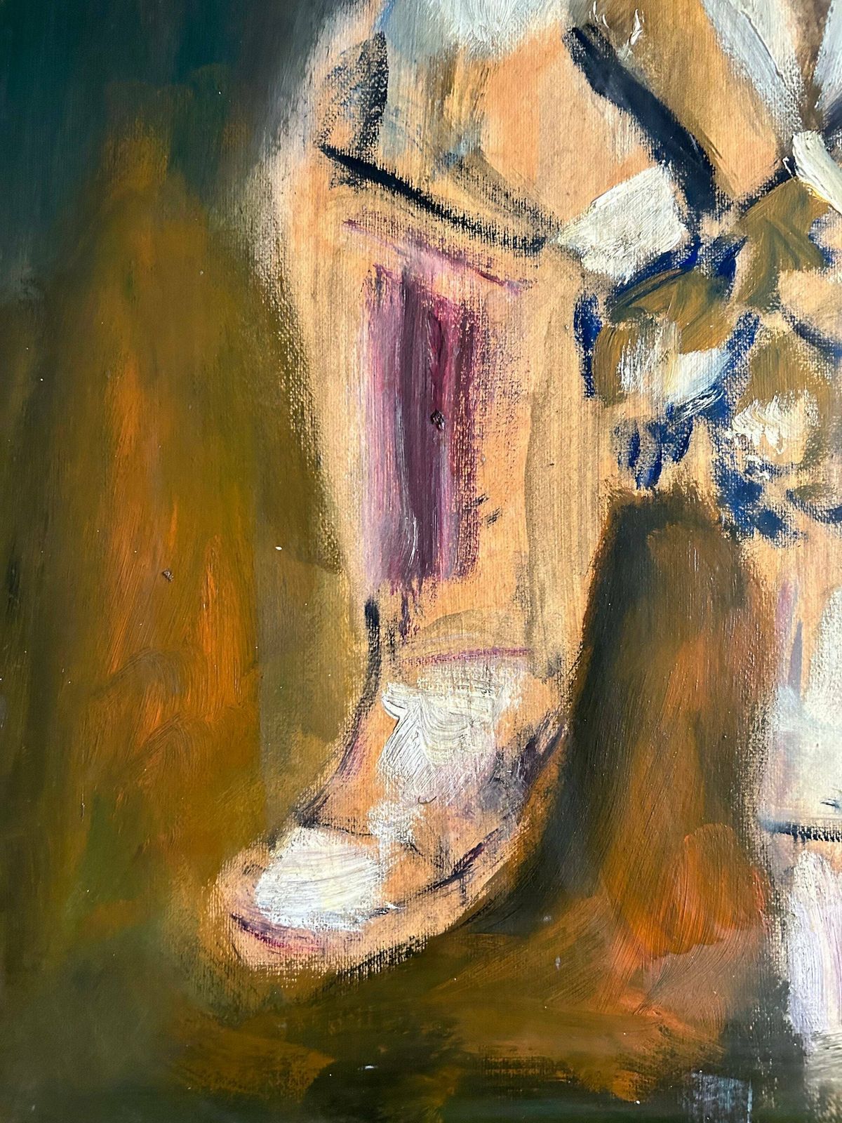 Striking 1940s French Expressionist Oil Painting On Canvas Portrait Of A French Gentleman In A Tie photo 2990.0