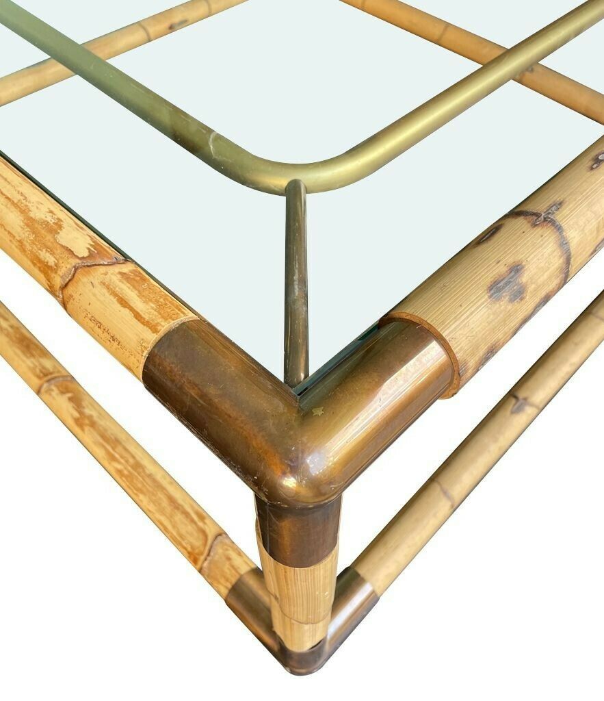 An Italian 1970s Bamboo And Brass Coffee By By Giovanni Banci For Banci Firenze, photo furniture