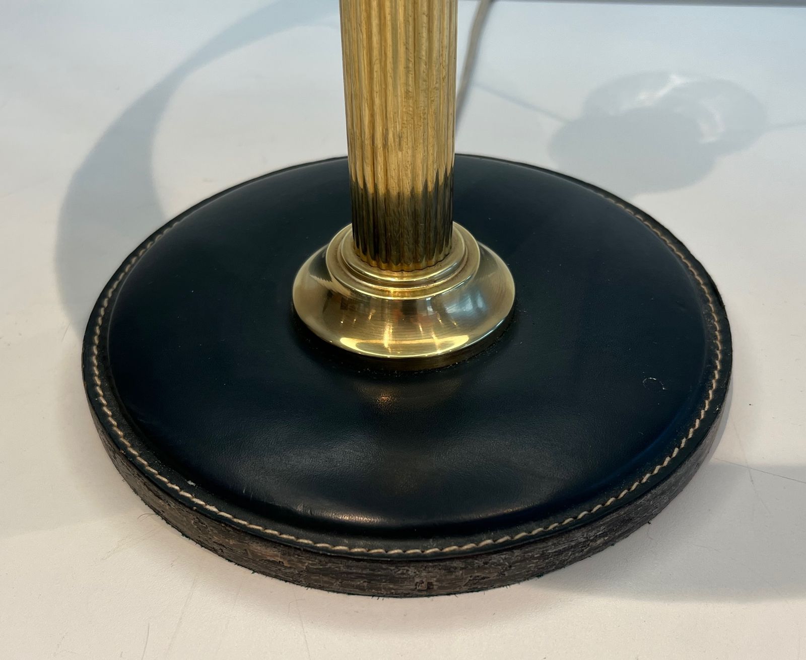 photo buy Dark Green Cellier Quilted Leather Desk Set In Jacques Adnet Style