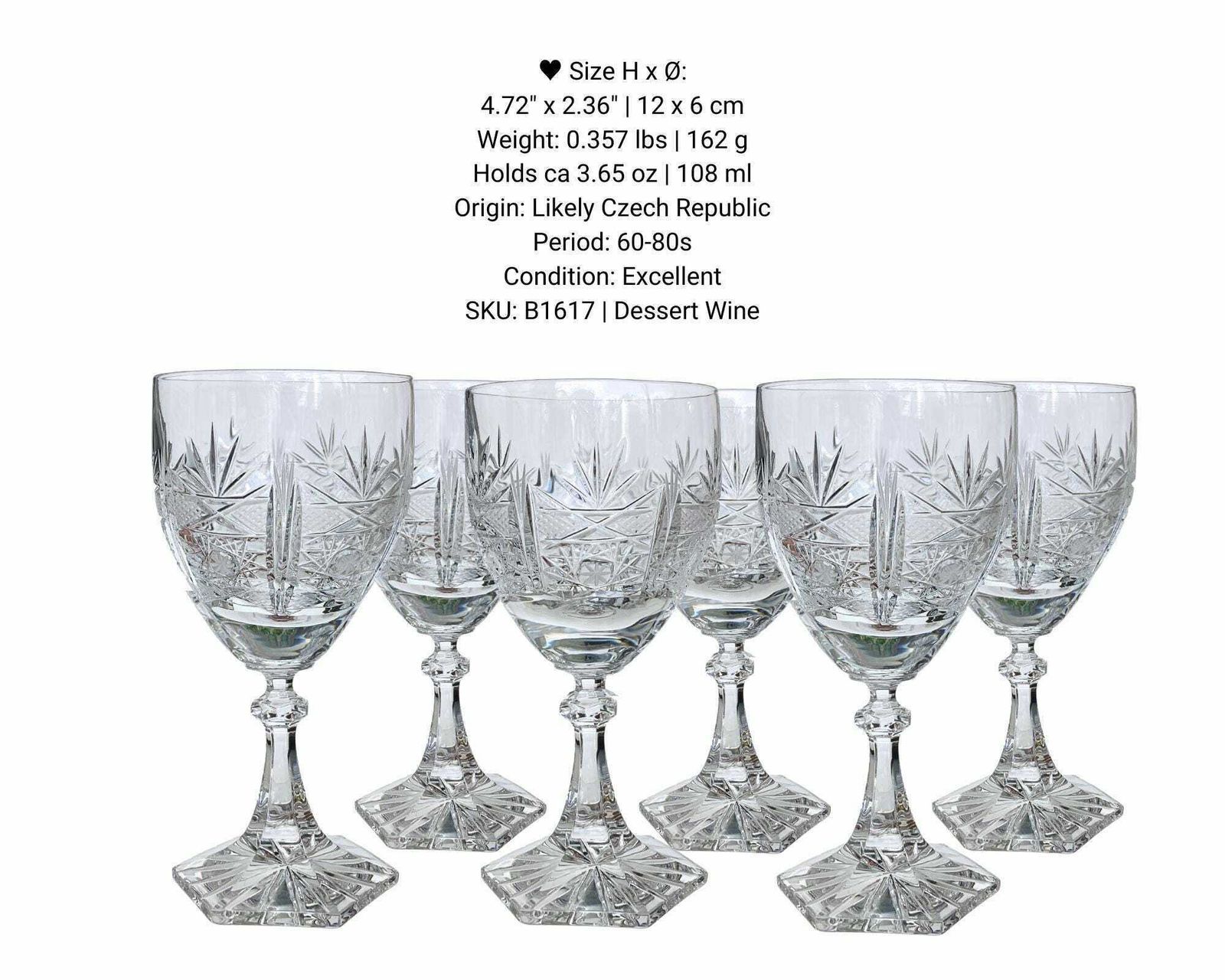 Crystal Wine Glasses | 6pcs | Bohemian Hock Glasses photo furniture