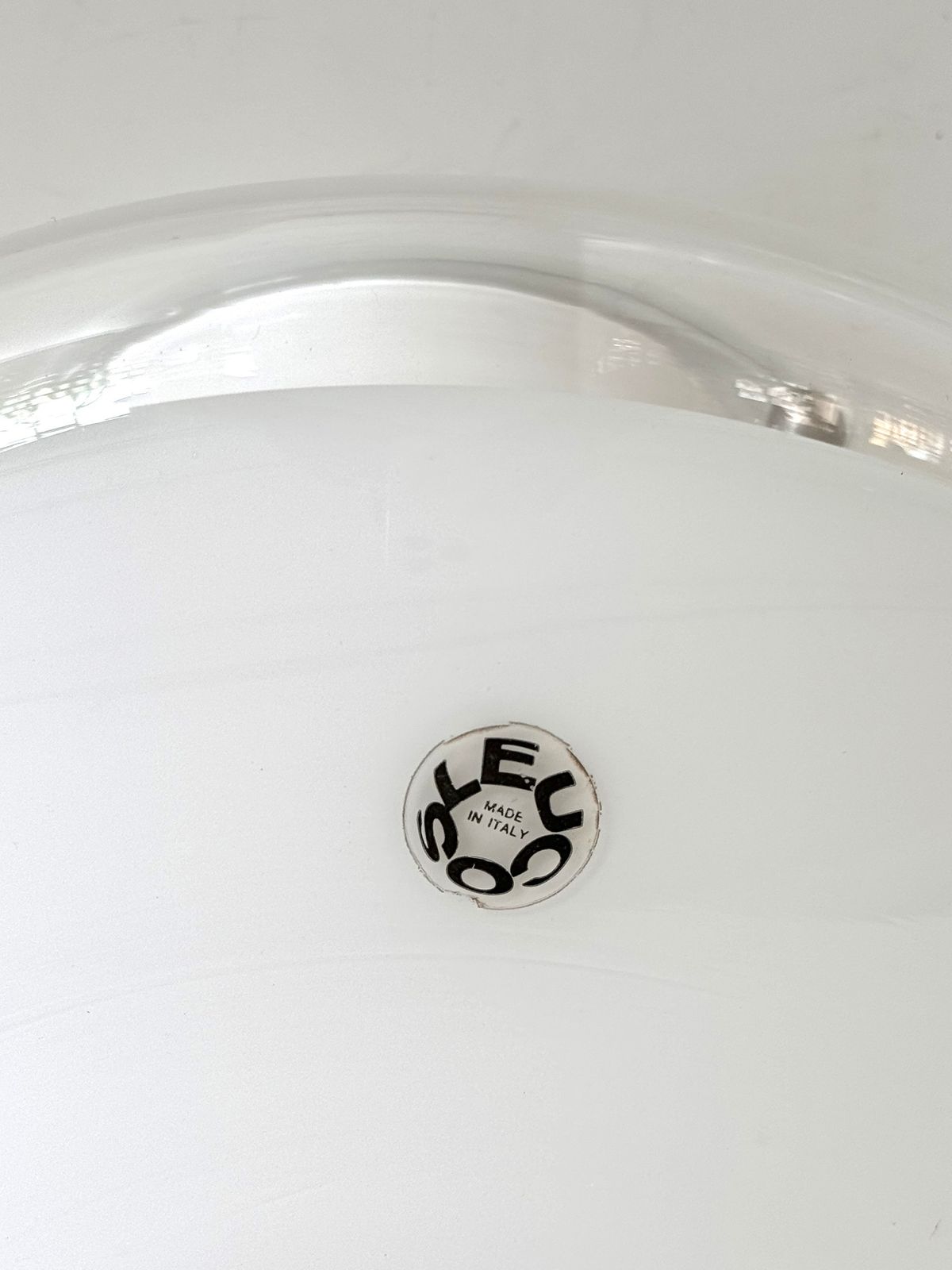 Italian Midcentury Murano Glass Flush Mount By Roberto Pamio For Leucos, 1970 photo for sale