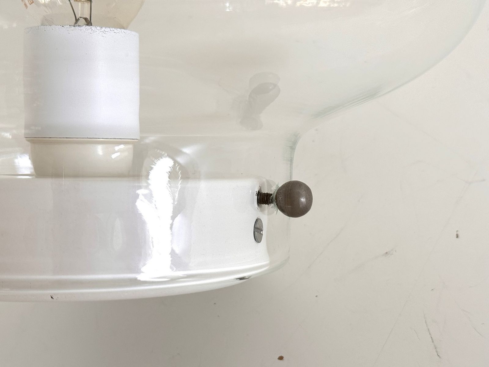Lighting Italian Midcentury Murano Glass Flush Mount By Roberto Pamio For Leucos, 1970 photo