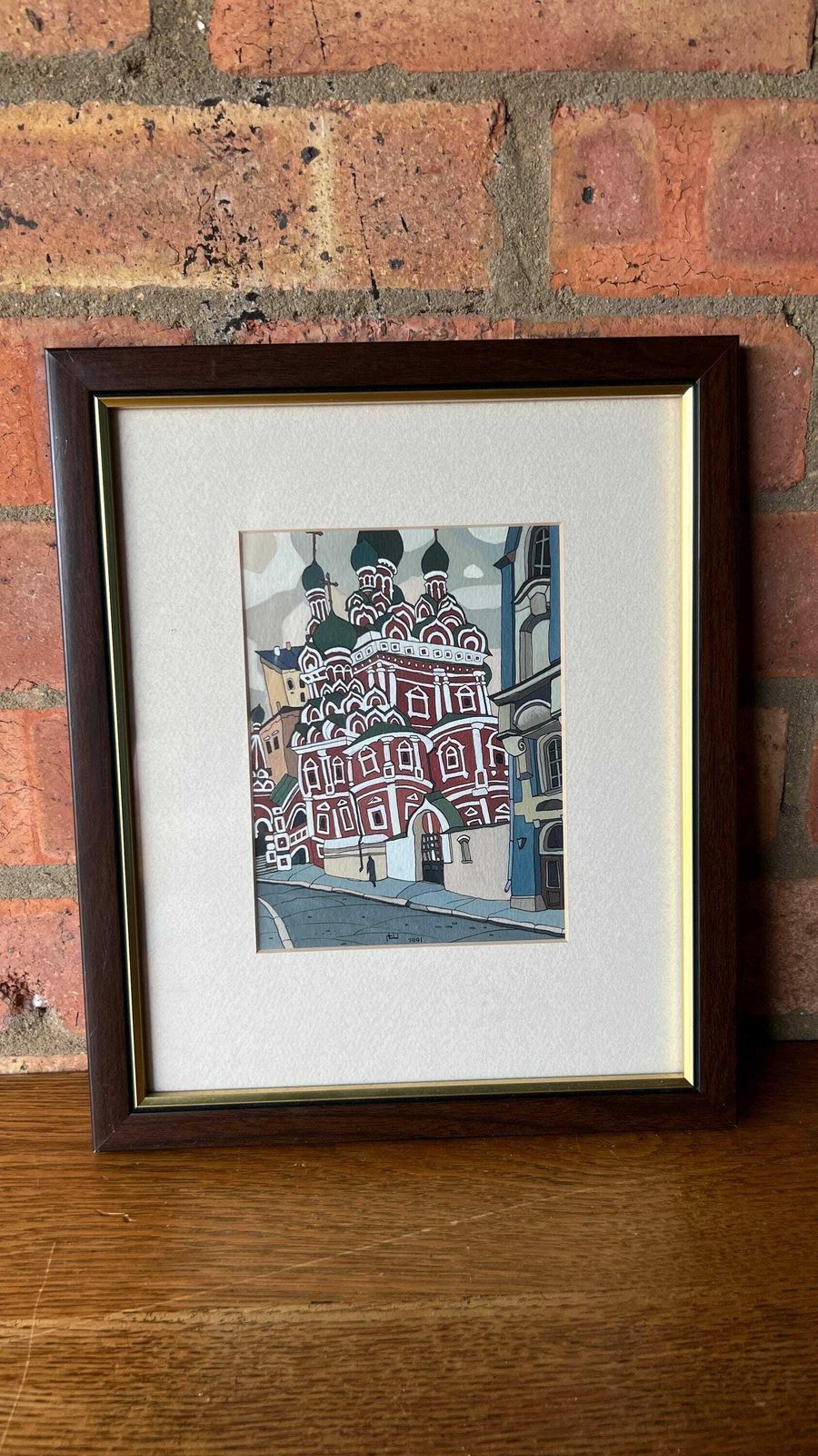 Original Gouache Painting Of The Holy Trinity Church In Moscow By Gregory Shestakov photo furniture