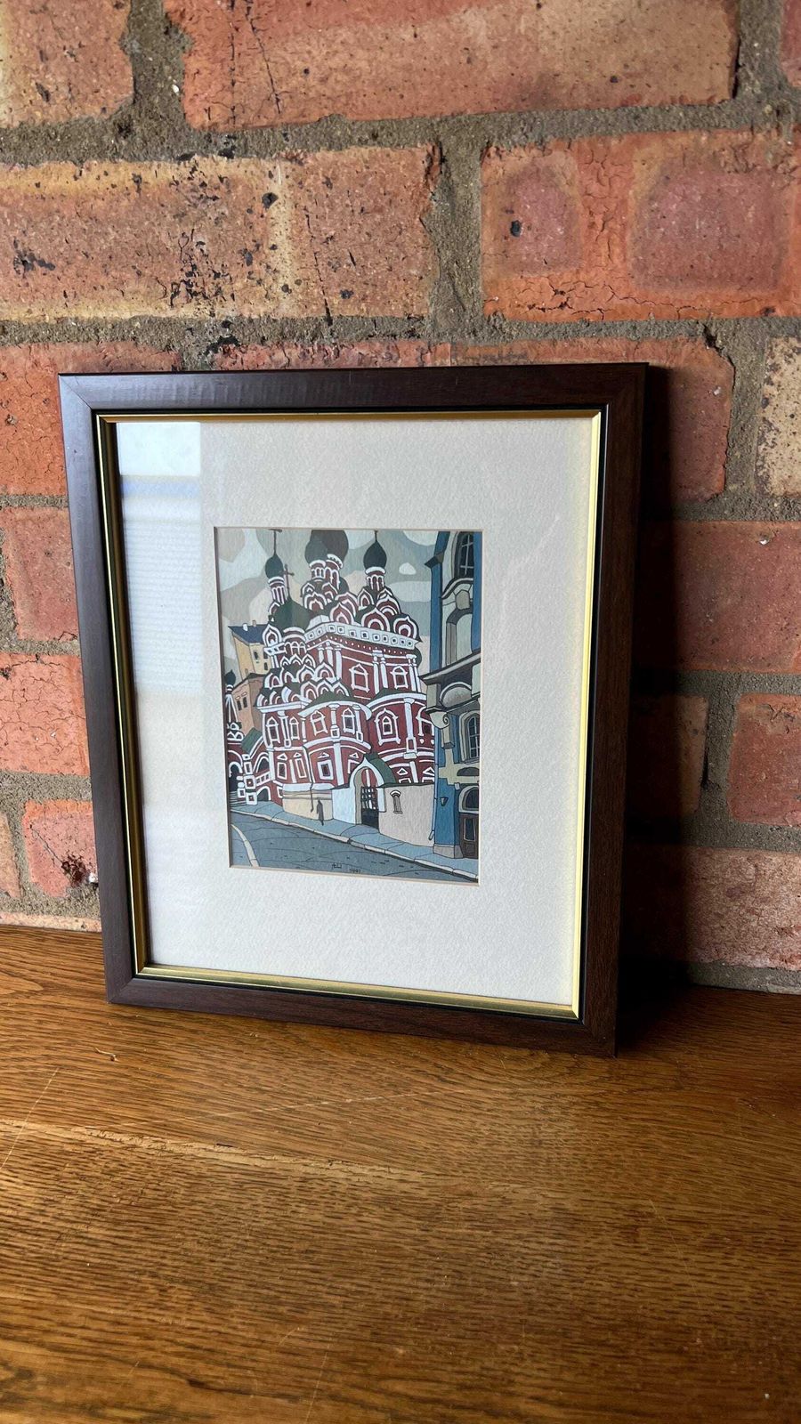photo for sale Original Gouache Painting Of The Holy Trinity Church In Moscow By Gregory Shestakov