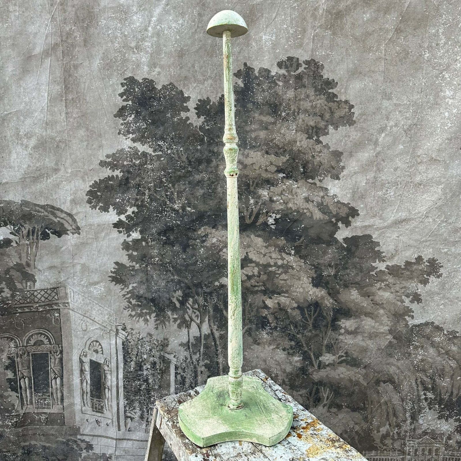 French Vintage Wooden Painted Wig/Hat Stand Collection Of 4 photo for sale