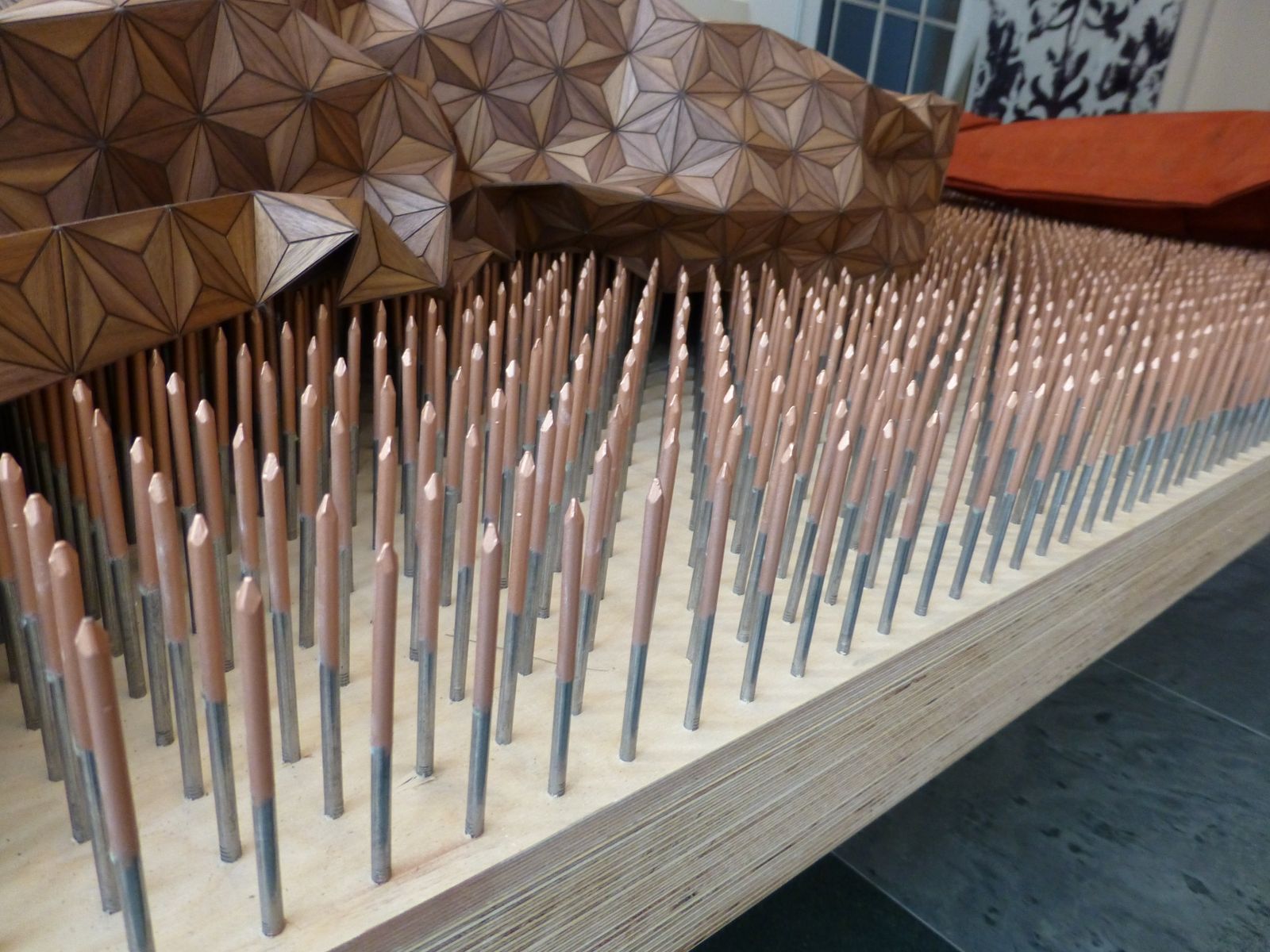Handmade Bed Of Nails With 10cm Nails In Coppered Finish Either As Single Or Double photo Art