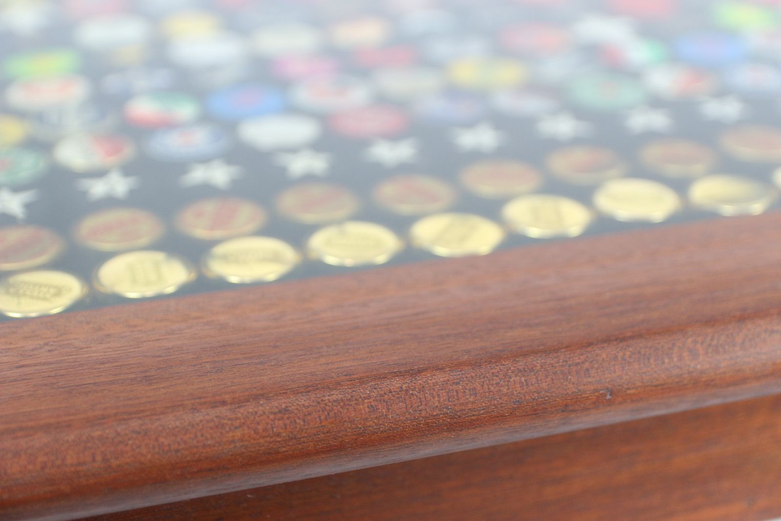 Up Cycled Mid Late Century Hard Wood Coffee Table, With Radially Repeating Decorative Inlay photo 450.0