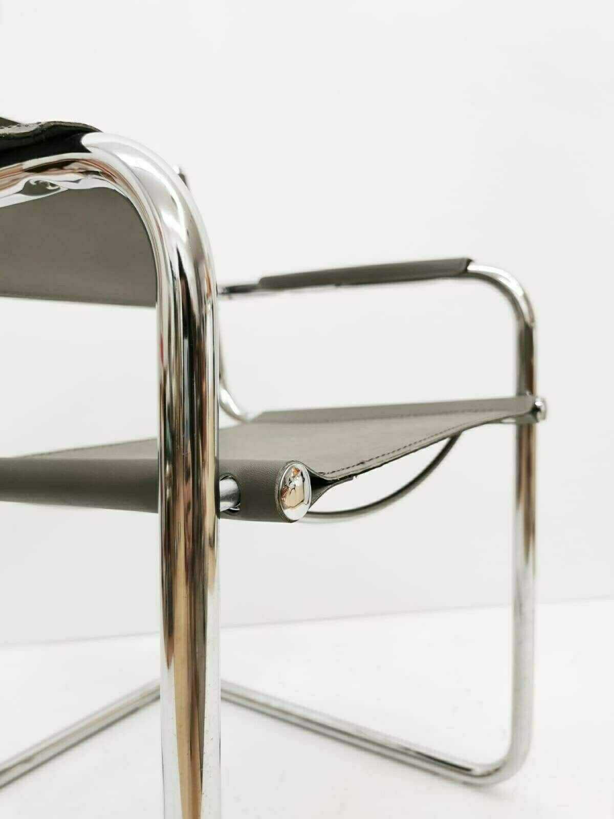 1 Of 2 Model Mg5 Centro Studi Desk Chair By Mart Stam & Marcel Breuer For Matteo Grassi, 1970s photo buy